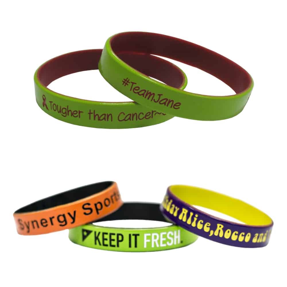Silicone Wristbands Solid Colors. Reusable wristbands.
