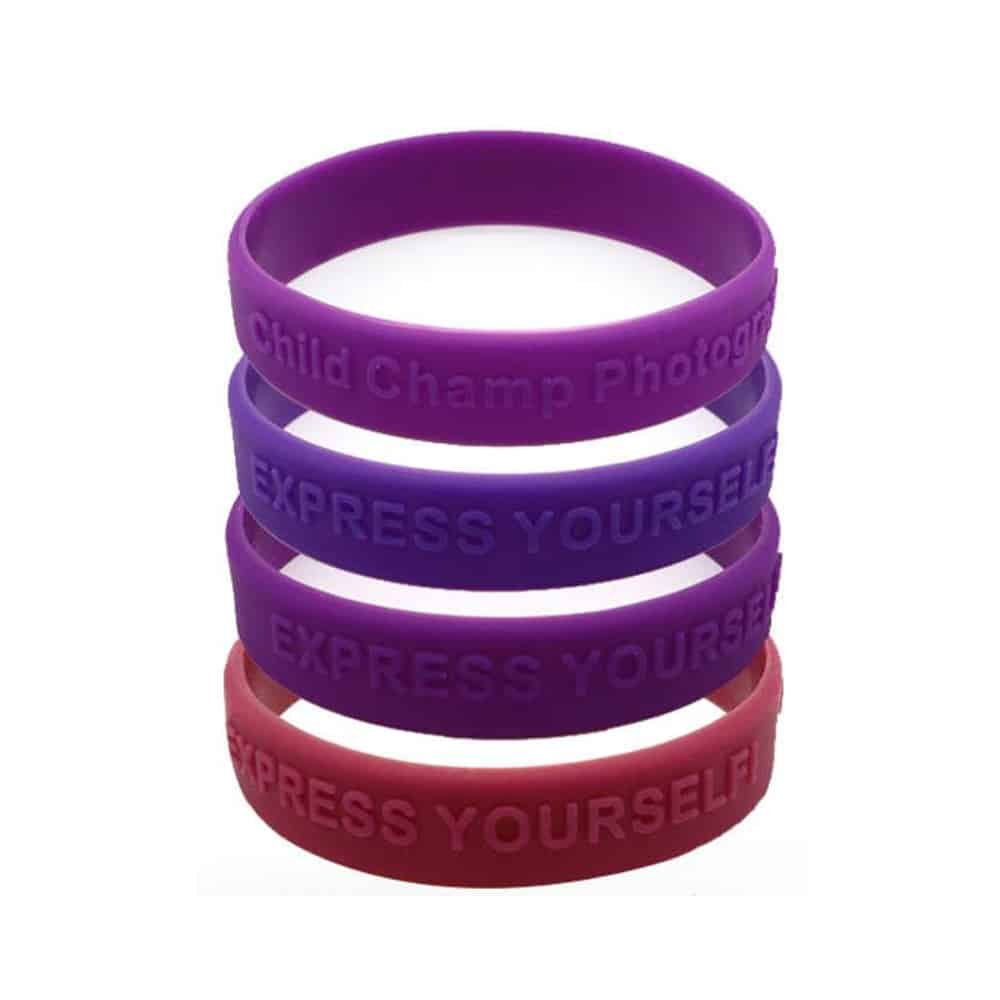 Lavender Custom Wristbands  Debossed Silicone Bracelets